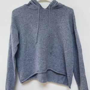 Brandy Melville knit hooded sweatshirt grey